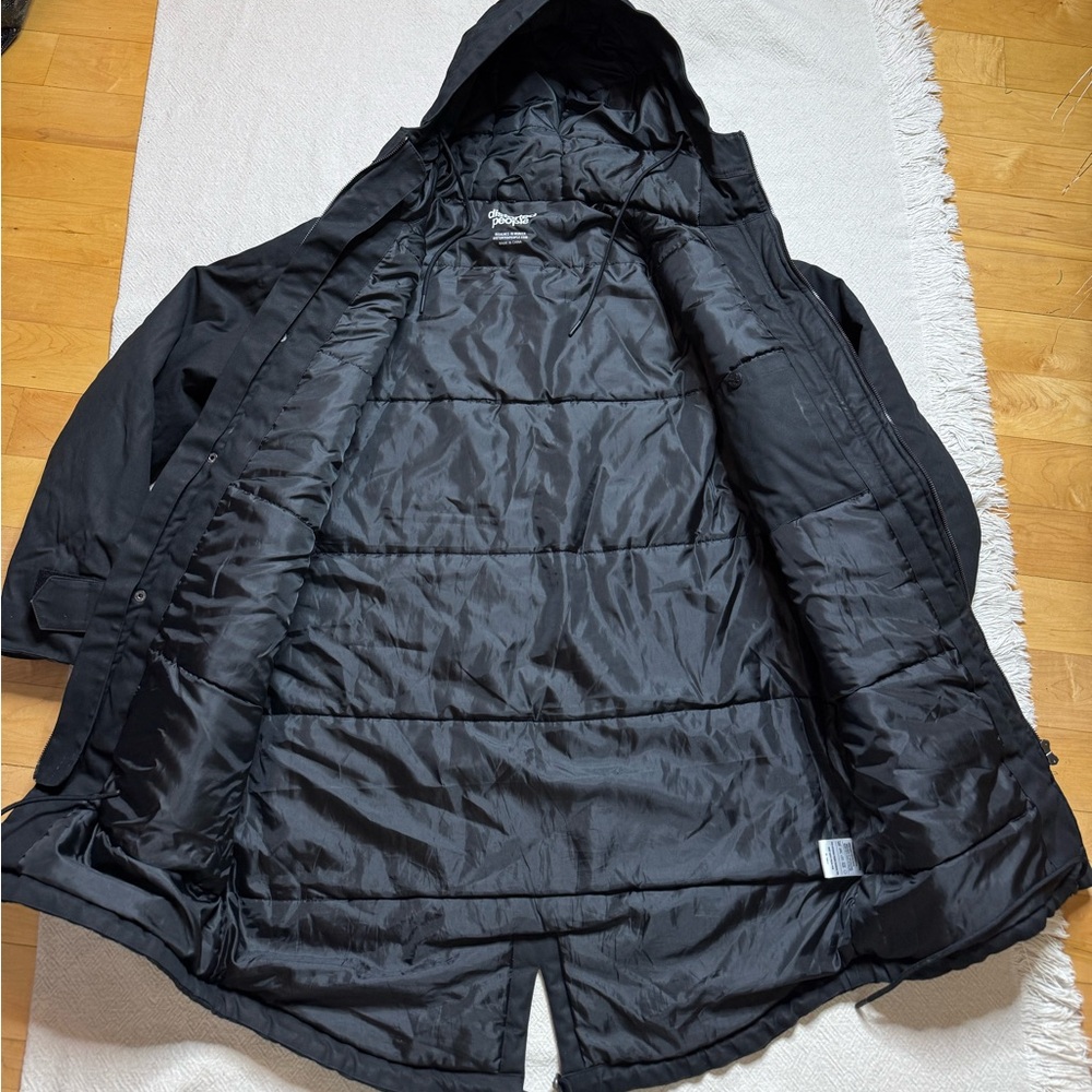 Distorted People Men’s Black Waxed Canvas Hooded Parka Jacket M - Picture 12 of 13